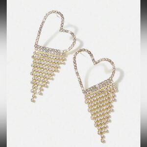 rhinestone heart earrings H152